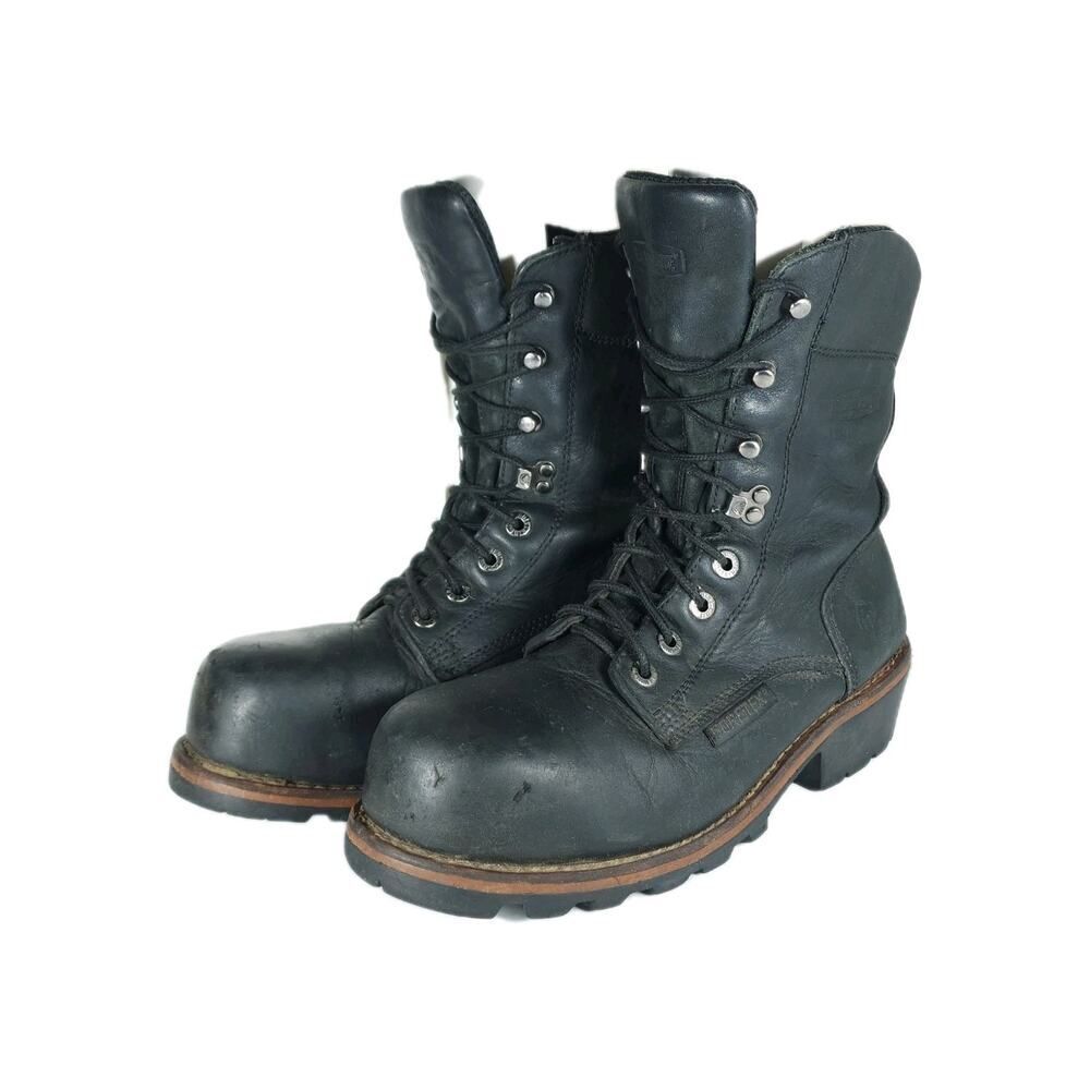 Wolverine Men's Buckeye 8" US9,5M GTX Black Steel Toe Vibram Logger Work Boot